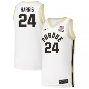 Gicarri Harris #24 Men Boilermakers White Jersey | Exclusive NCAA Basketball Uniform 14074449
