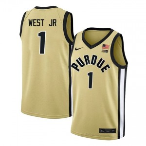 Purdue Boilers Antione West Jr #1 Gold Jersey | Men Premium NCAA Basketball Fan Apparel 15764752