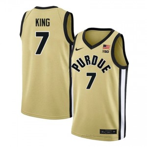 Purdue Boilers Sam King #7 Gold Jersey | Men Premium NCAA Basketball Fan Apparel 71842520