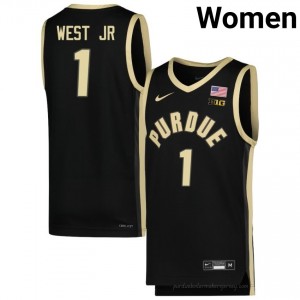 Antione West Jr #1 Black Purdue Boilermakers Jersey | Women Authentic NCAA Basketball Fan Gear 90909836
