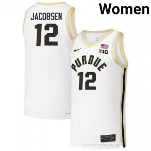 Daniel Jacobsen #12 Women Boilermakers White Jersey | Exclusive Player Basketball Uniform 11711215