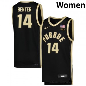 Jack Benter #14 Black Purdue Boilermakers Jersey | Women Authentic NCAA Basketball Fan Gear 19904533