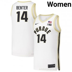 Jack Benter #14 Women Boilermakers White Jersey | Exclusive University Basketball Uniform 13074737