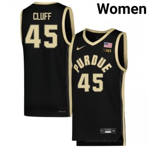 Oscar Cluff #45 Black Purdue Boilermakers Jersey | Women Authentic NCAA Basketball Fan Gear 73557251