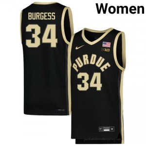 Raleigh Burgess #34 Black Purdue Boilermakers Jersey | Women Authentic NCAA Basketball Fan Gear 35231496