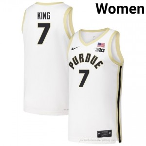 Sam King #7 Women Boilermakers White Jersey | Exclusive NCAA Basketball Uniform 94065921