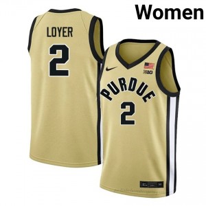 Purdue Boilers Fletcher Loyer #2 Gold Jersey | Women Premium NCAA Basketball Fan Apparel 69136403