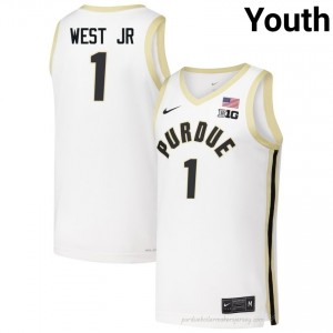 Antione West Jr #1 Youth Boilermakers White Jersey | Exclusive High School Basketball Uniform 46968776