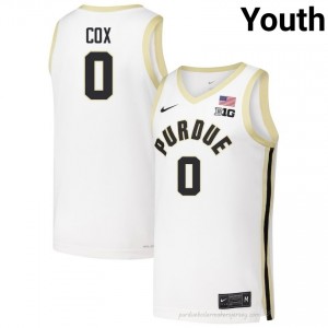 C.J. Cox #0 Youth Boilermakers White Jersey | Exclusive University Basketball Uniform 35251580