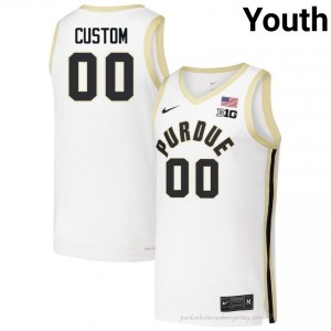 Custom #00 Youth Boilermakers White Jersey | Exclusive NCAA Basketball Uniform 27998011