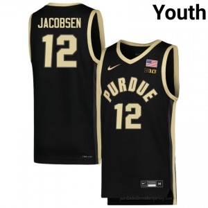 Daniel Jacobsen #12 Black Purdue Boilermakers Jersey | Youth Authentic NCAA Basketball Fan Gear 30426331