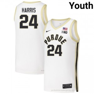 Gicarri Harris #24 Youth Boilermakers White Jersey | Exclusive High School Basketball Uniform 55729923