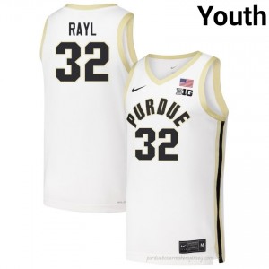 Jace Rayl #32 Youth Boilermakers White Jersey | Exclusive University Basketball Uniform 63424075
