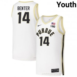 Jack Benter #14 Youth Boilermakers White Jersey | Exclusive High School Basketball Uniform 40439770