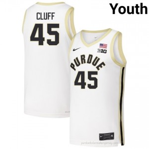 Oscar Cluff #45 Youth Boilermakers White Jersey | Exclusive College Basketball Uniform 95321400