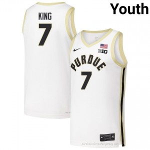 Sam King #7 Youth Boilermakers White Jersey | Exclusive University Basketball Uniform 43906887