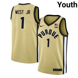 Purdue Boilers Antione West Jr #1 Gold Jersey | Youth Premium NCAA Basketball Fan Apparel 50839007