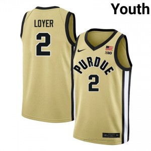 Purdue Boilers Fletcher Loyer #2 Gold Jersey | Youth Premium NCAA Basketball Fan Apparel 40021585