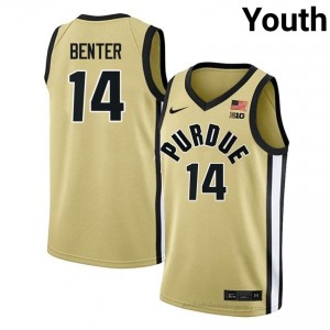Purdue Boilers Jack Benter #14 Gold Jersey | Youth Premium NCAA Basketball Fan Apparel 78692887