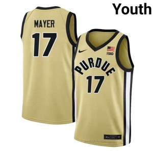 Purdue Boilers Omer Mayer #17 Gold Jersey | Youth Premium NCAA Basketball Fan Apparel 97449664
