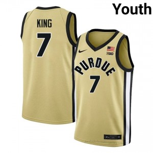 Purdue Boilers Sam King #7 Gold Jersey | Youth Premium NCAA Basketball Fan Apparel 76591649